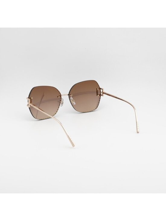 Chopard SCHG31M 300G Sunglasses Gold Butterfly Frame, Brown Lenses main image 9